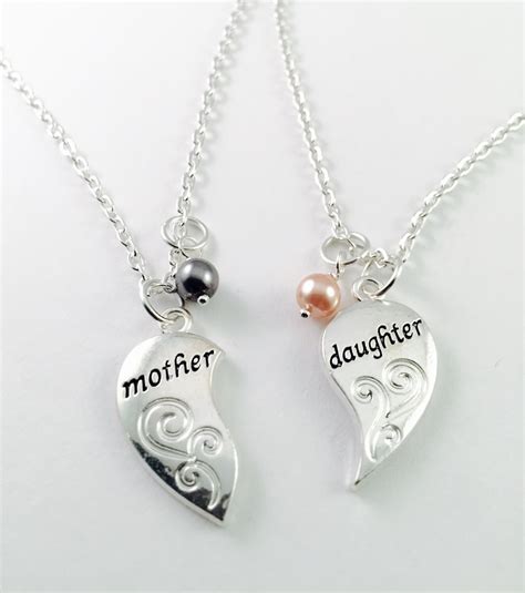 broken valentines necklaces for mother and daughter cheap